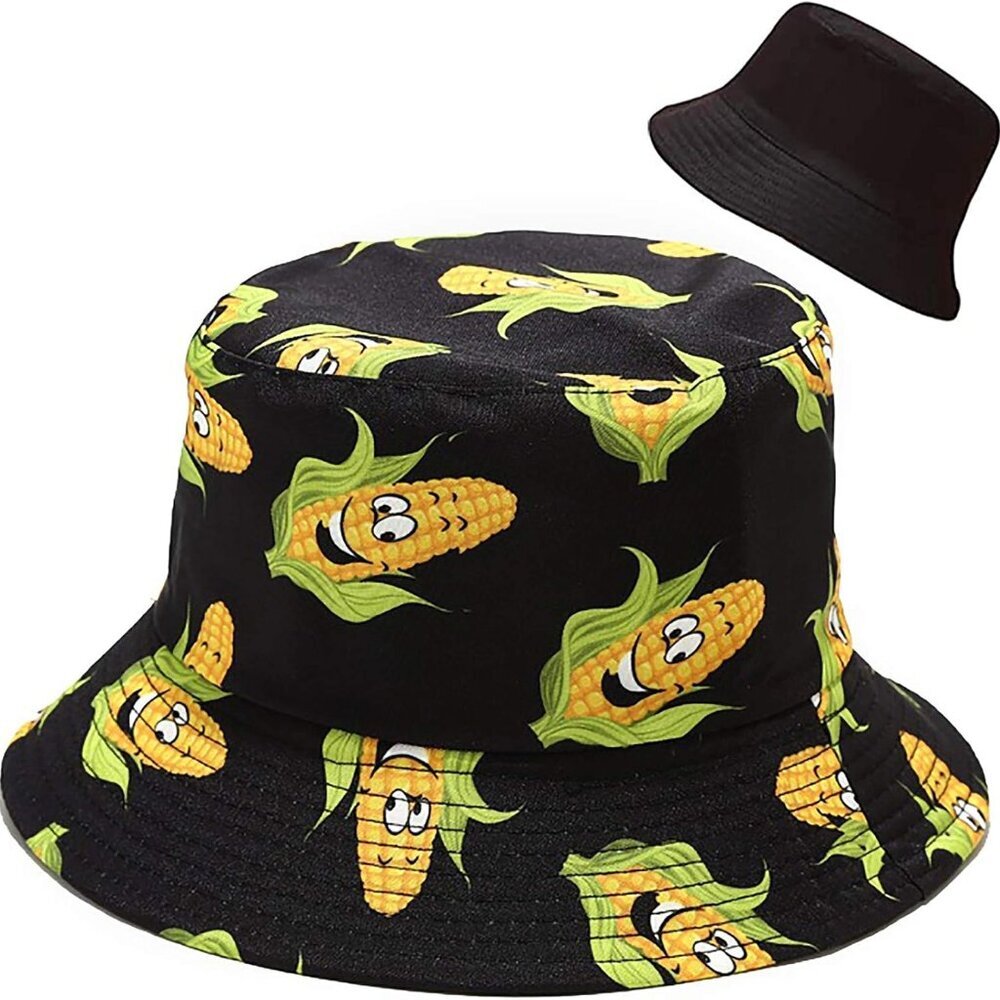 Cute Bucket Hat Beach Fisherman Hats for Women, Reversible Double-Side-Wear